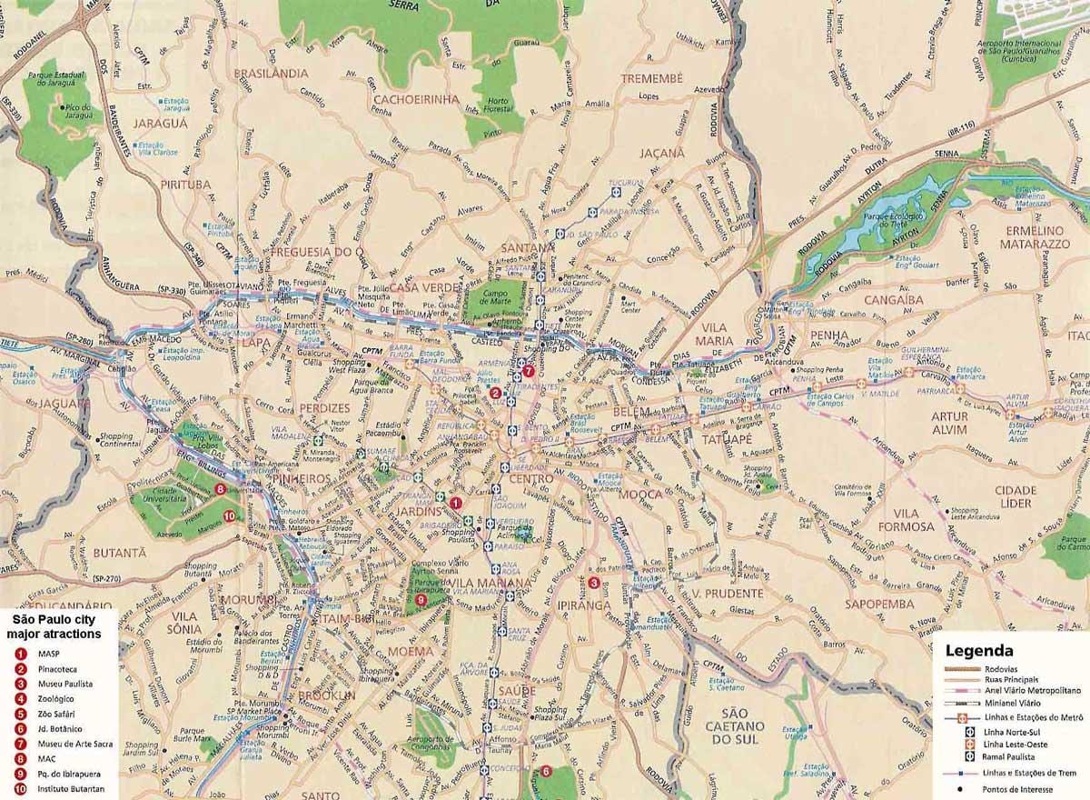 São Паоло градина мапа