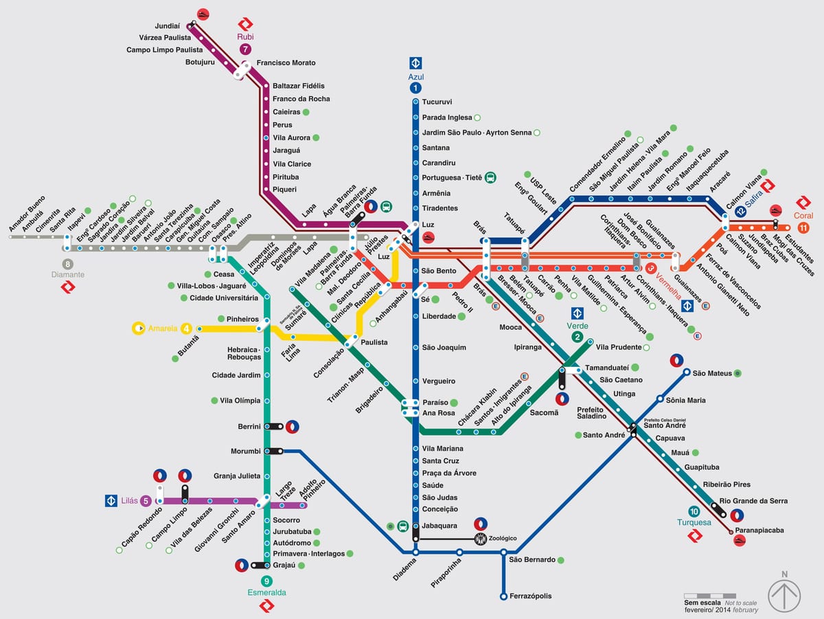 метрото мапата Сао Паоло