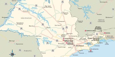 São Паоло државата мапа