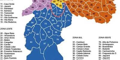 São Паоло општини мапа